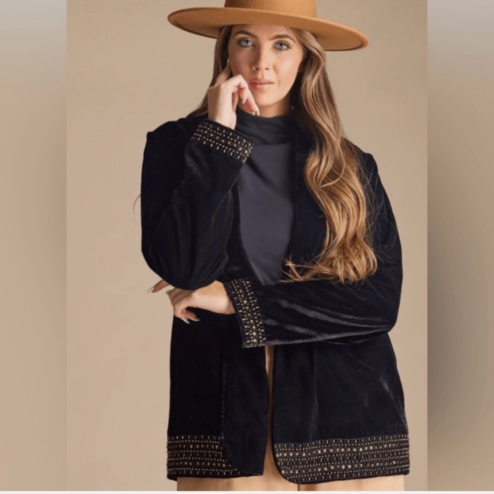 DownEast Black Velvet Jacket